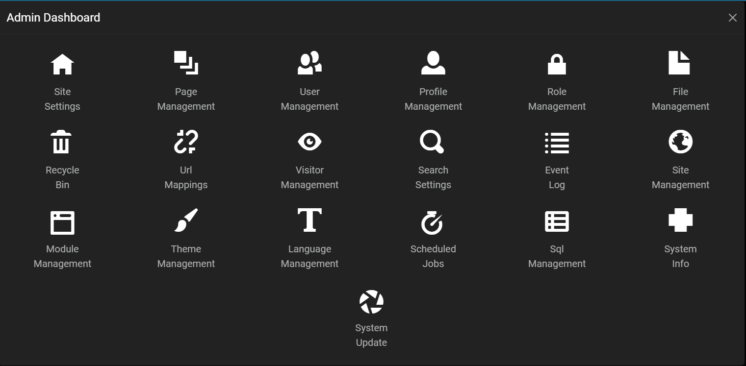 Oqtane Host Admin Dashboard